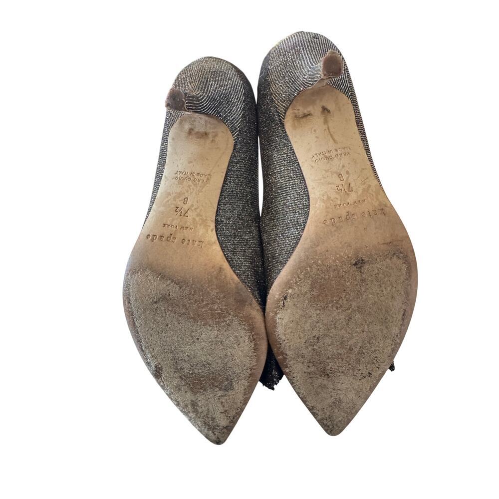 Kate Spade Womens Juliette Bow Toe Dress Pumps Sparkly Wedding Evening SIZE 7.5 - Picture 6 of 11